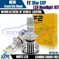 F2 H4 H7 CANBUS ERROR FREE WHITE LED KIT 6500K  MOT LEGAL ACCURATE BEA..